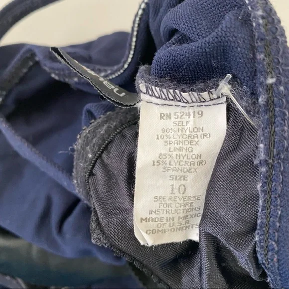 Ladies Nautica navy blue flag patriotic one piece bathing suit swimsuit sz 10 - Picture 3 of 5